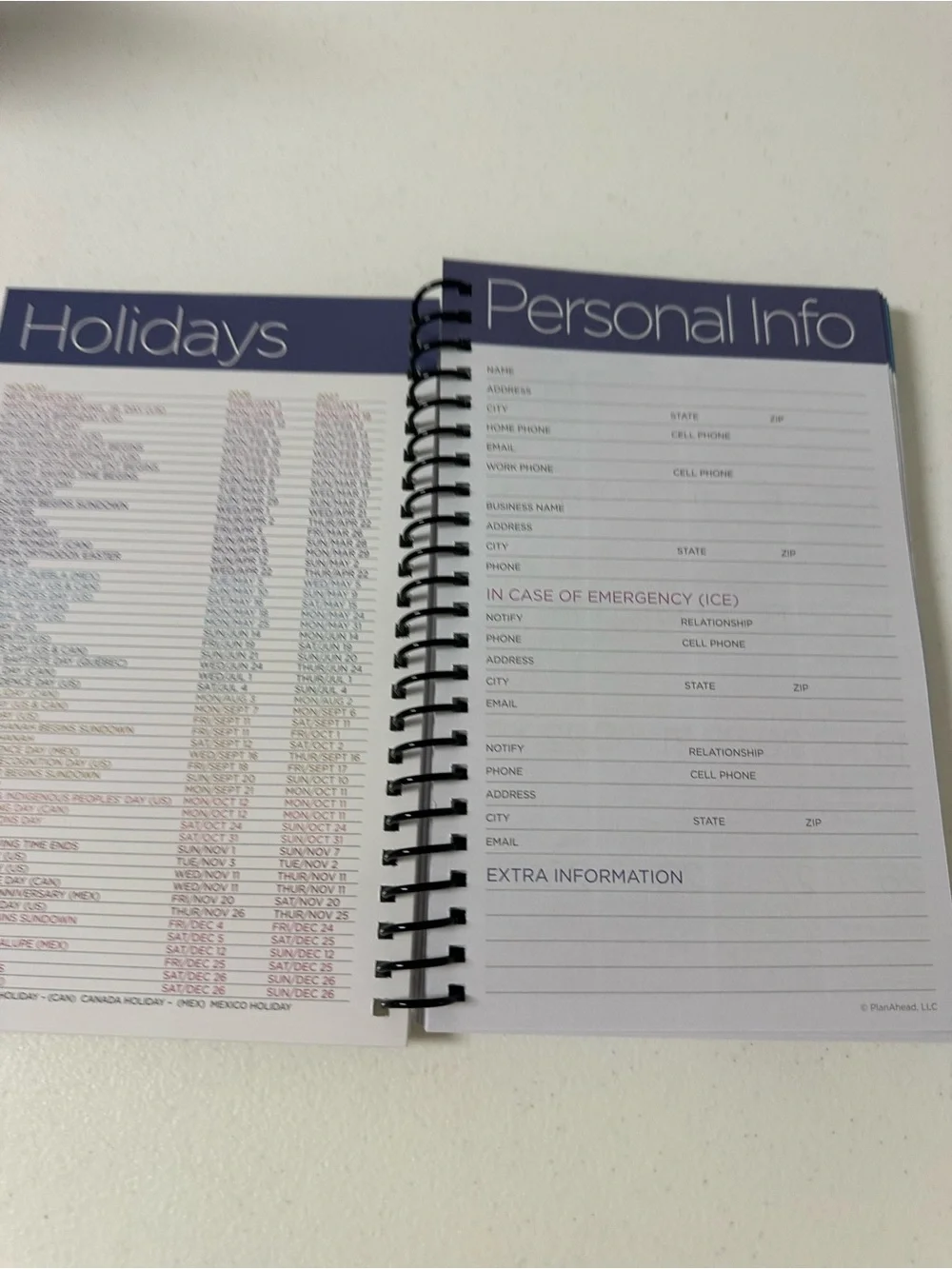 Spiral-Bound Monthly & Weekly Planner - White with Black Numerals